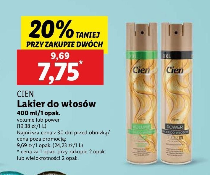 Lakier do włosów Cien volume promocja