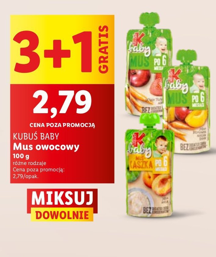 Mus jabłko-truskawka-marchew Kubuś baby promocja