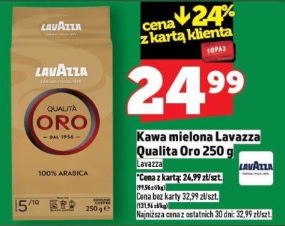 Kawa mielona Lavazza Qualita Oro 250 g promocja w TOPAZ