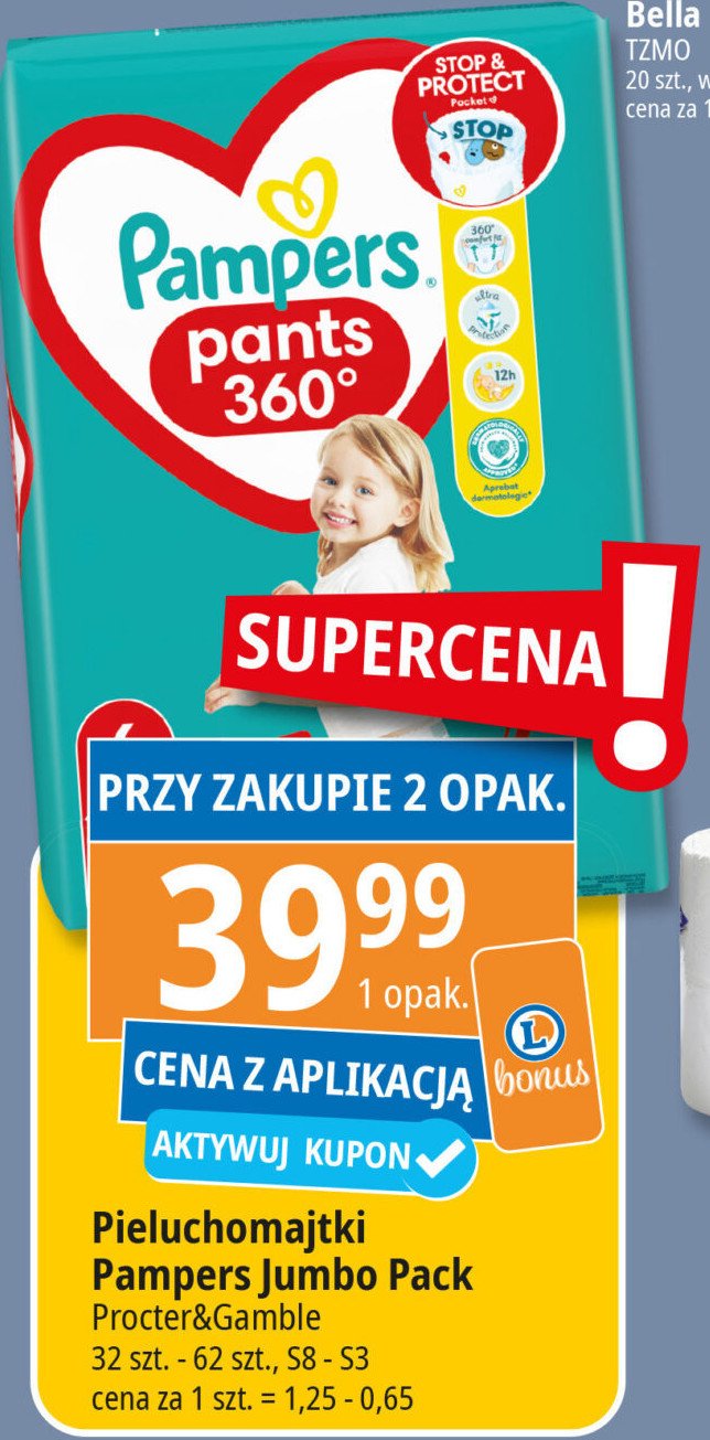 Pieluchomajtki 6 Pampers pants promocja w Leclerc