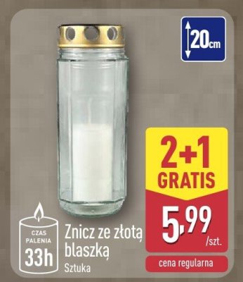 Znicz ze złotą blaszką 2+1 GRATIS promocja w Aldi