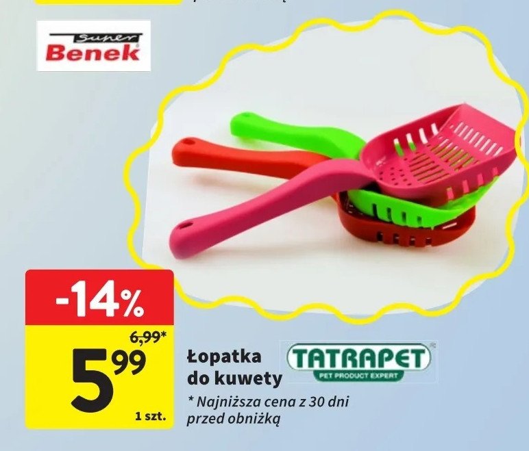 Łopatka do kuwety 28 x 10 cm Tatrapet promocja