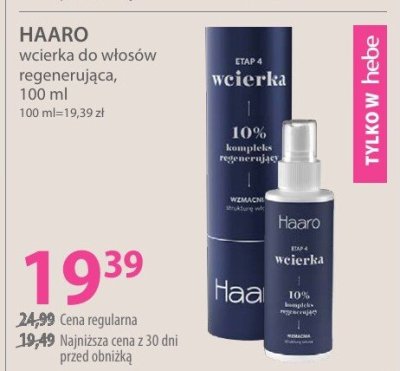 Wcierka HAARO do włosów regenerująca promocja w Hebe