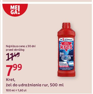 Żel do udrożniania rur Kret promocja w Rossmann