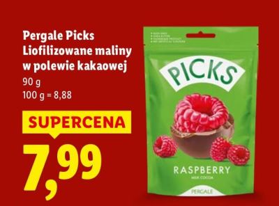 Liofilizowane maliny w polewie kakaowej promocja w Lidl