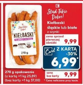 Kiełbaski śląskie z szynki K-classic stąd takie dobre! promocja