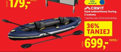 Kajak nadmuchiwany Touring, 2-osobowy Crivit promocja w Lidl