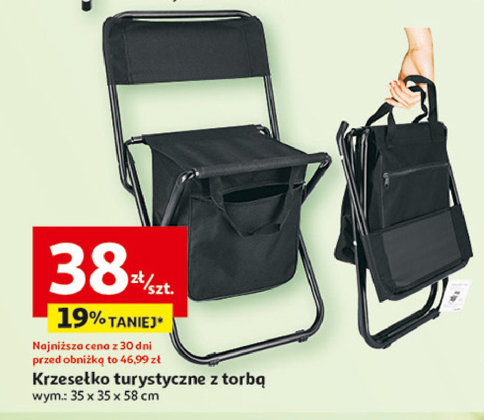 Krzesło turystyczne z torbą promocja w Auchan