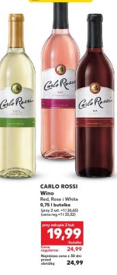 Wino Carlo Rossi Red, Rose i White promocja w Kaufland