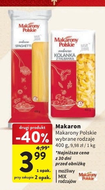 Makaron kolanko z falbank膮 Makarony polskie promocja