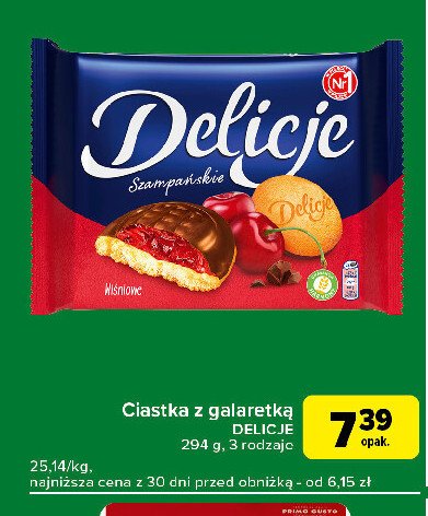 Ciastka z galaretką wiśniową Delicje szampańskie promocja w Carrefour Express