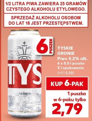 Piwo ZŁOTY ŁAN JASNE PEŁNE promocja w Kaufland