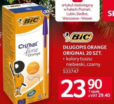 Długopis BIC Orange Original promocja w Selgros