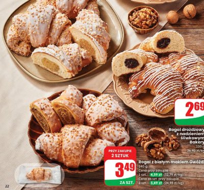 Rogale z białym makiem Gwóźdź 140 g promocja w Dino