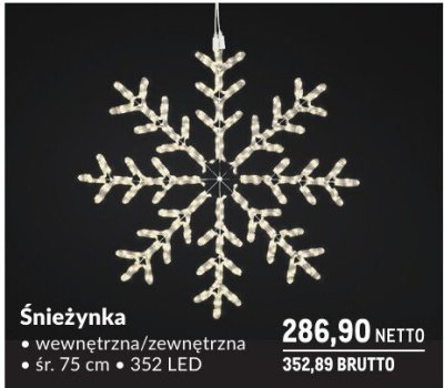 Śnieżynka świetlna wewnętrzna/zewnętrzna śr. 75 cm, 352 LED promocja w Makro