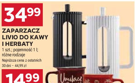 Zaparzacz livio 1 l czarny promocja w Stokrotka