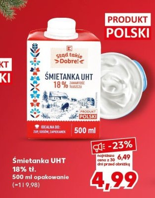 Śmietanka UHT 18% tł. promocja w Kaufland