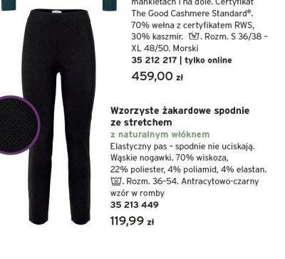 Spodnie wzorzyste żakardowe promocja w Tchibo