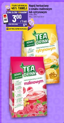 Napój herbaciany Tea Drink o smaku malinowym lub cytrynowym 300g promocja w POLOmarket