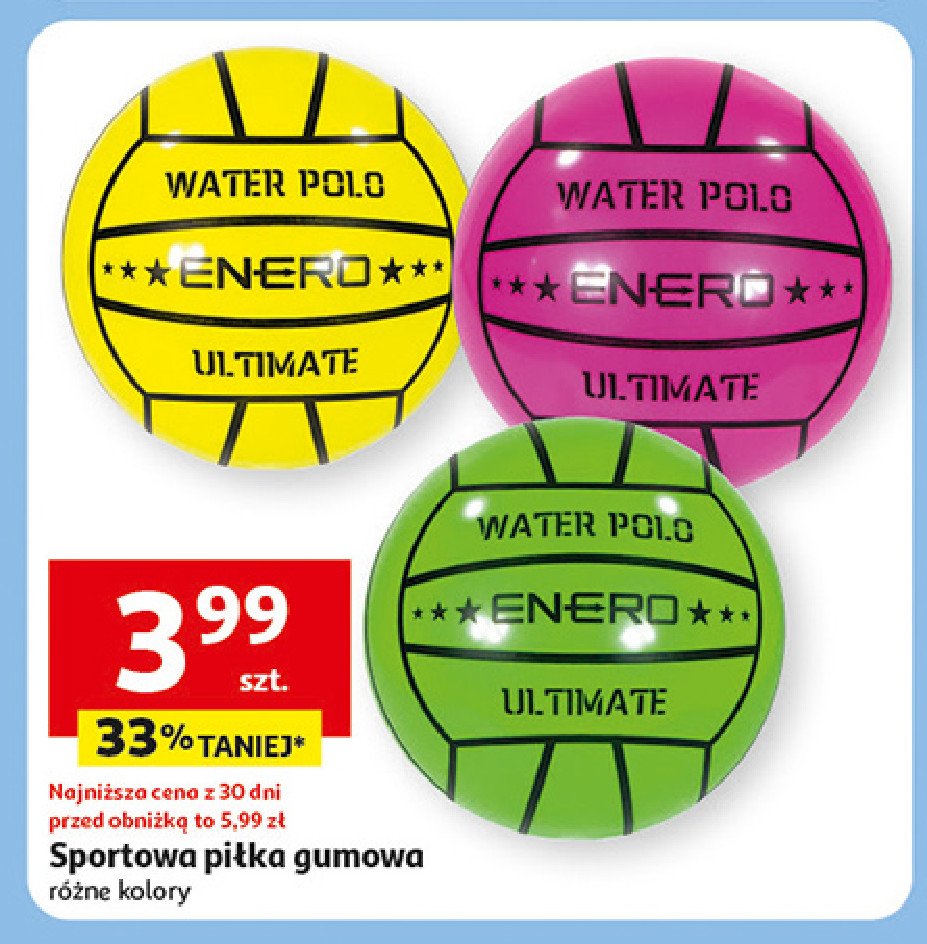Piłka gumowa żółta Enero promocja w Auchan