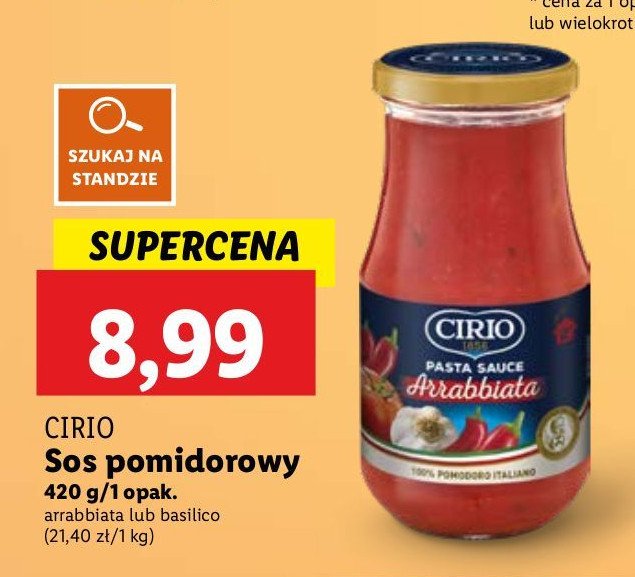 Sos pomidorowy z bazylią Cirio promocja