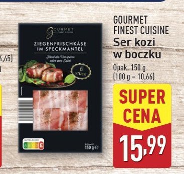 Ser kozi w bekonie Gourmet finest cuisine promocja w Aldi