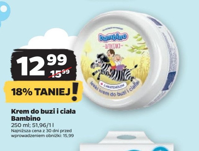 Krem lekki do buzi i ciała bolek i lolek zebra Bambino dzieciaki promocja