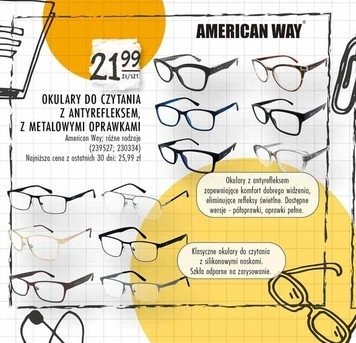 Okulary do czytania metalowe American way promocja