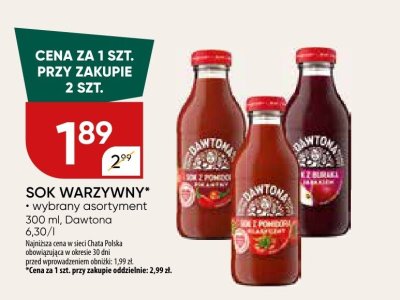 Sok warzywny Dawtona promocja w Chata Polska