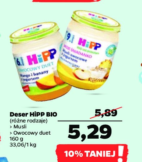Mango i banany z jogurtem Hipp owocowy duet promocja