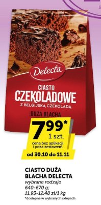 Ciasto czekoladowe duża blacha Delecta z belgijską czekoladą promocja w ABC