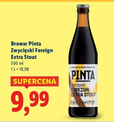 Piwo Zwycięski Foreign Extra Stout promocja w Lidl