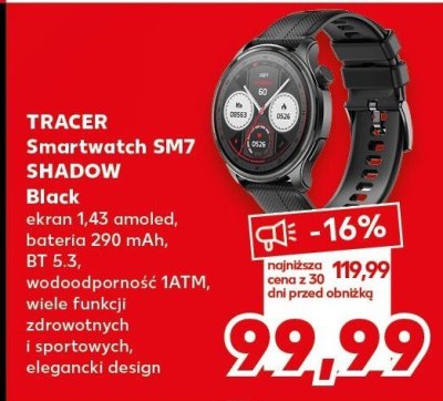 Smartwatch SM7 SHADOW Black TRACER promocja w Kaufland