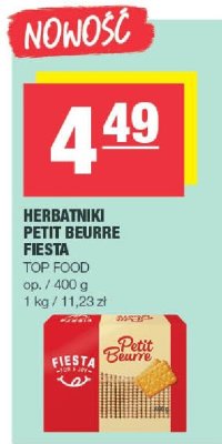 Herbatniki Petit Beurre Fiesta Top Food promocja w SPAR