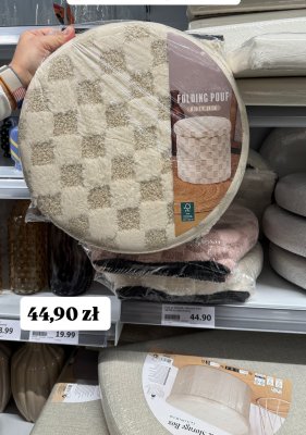 Puf składany z miejscem do przechowywania Ø38 cm promocja w Action