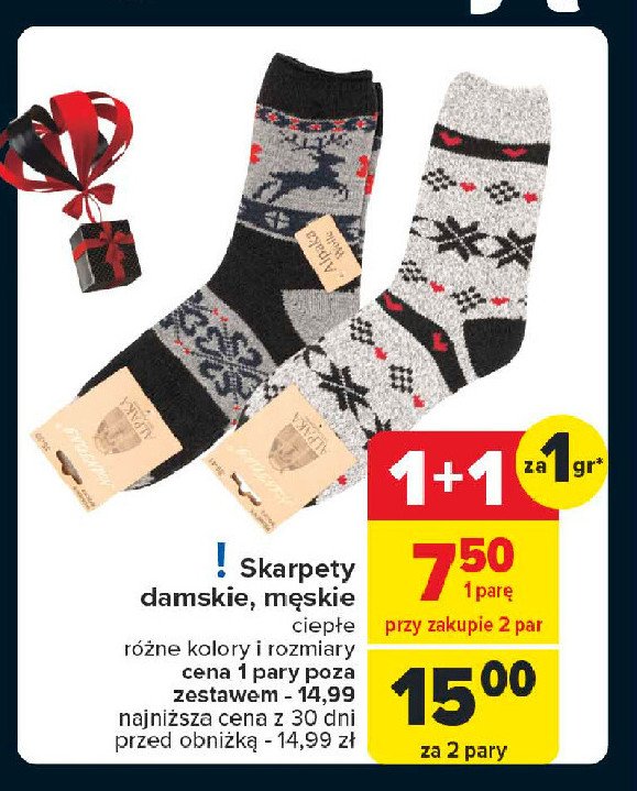 Skarpety męskie ocieplane promocja w Carrefour Market