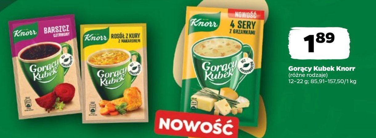 4 sery z grzankami Knorr gorący kubek promocja