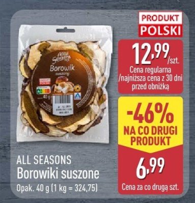 Borowiki suszone promocja w Aldi