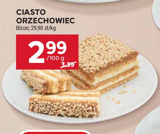 Ciasto orzechowiec Bizon promocja w Stokrotka