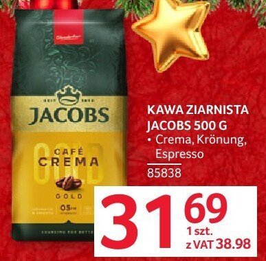 Kawa ziarnista JACOBS Café Crema 500g promocja w Selgros