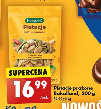 Pistacje solone prażone Bakalland promocja