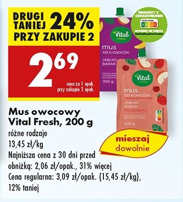 Mus jab艂ko-wi艣nia- truskawka Vital fresh promocja