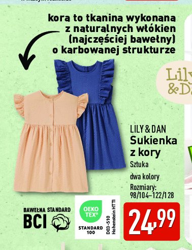 Sukienka dizewczęca 86/92-134/140 Lily & dan promocja w Aldi