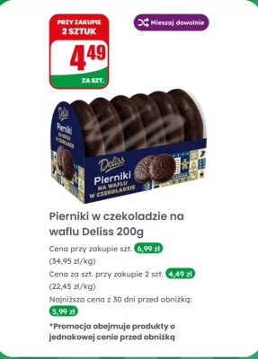 Pierniki w czekoladzie na waflu 200g promocja w Dino
