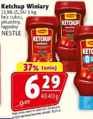 Ketchup Winiary Nestle bez cukru, pikantny, łagodny promocja w Prim Market