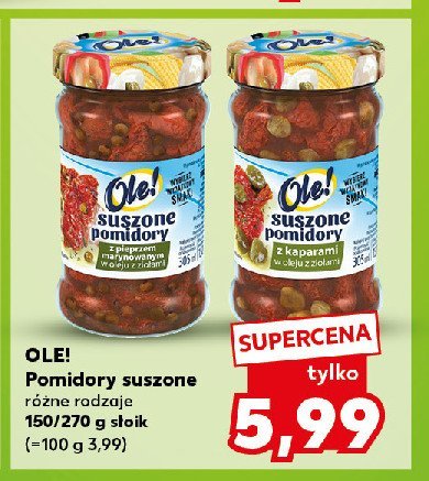 Pomidory suszone w oleju z kaparami i czarnymi oliwkami Ole! promocja