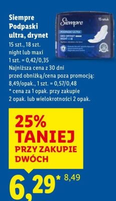 Podpaski Sempre Podpaski ultra promocja w Lidl