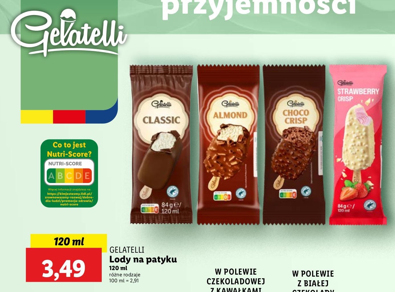 Lody almond Gelatelli promocja w Lidl