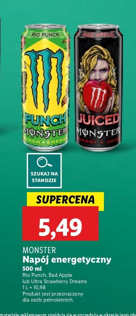 Nap贸j energetyczny Monster energy bad apple promocja