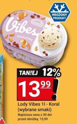 Lody Vibes 1l - Koral (wybrane smaki) promocja w Hitpol